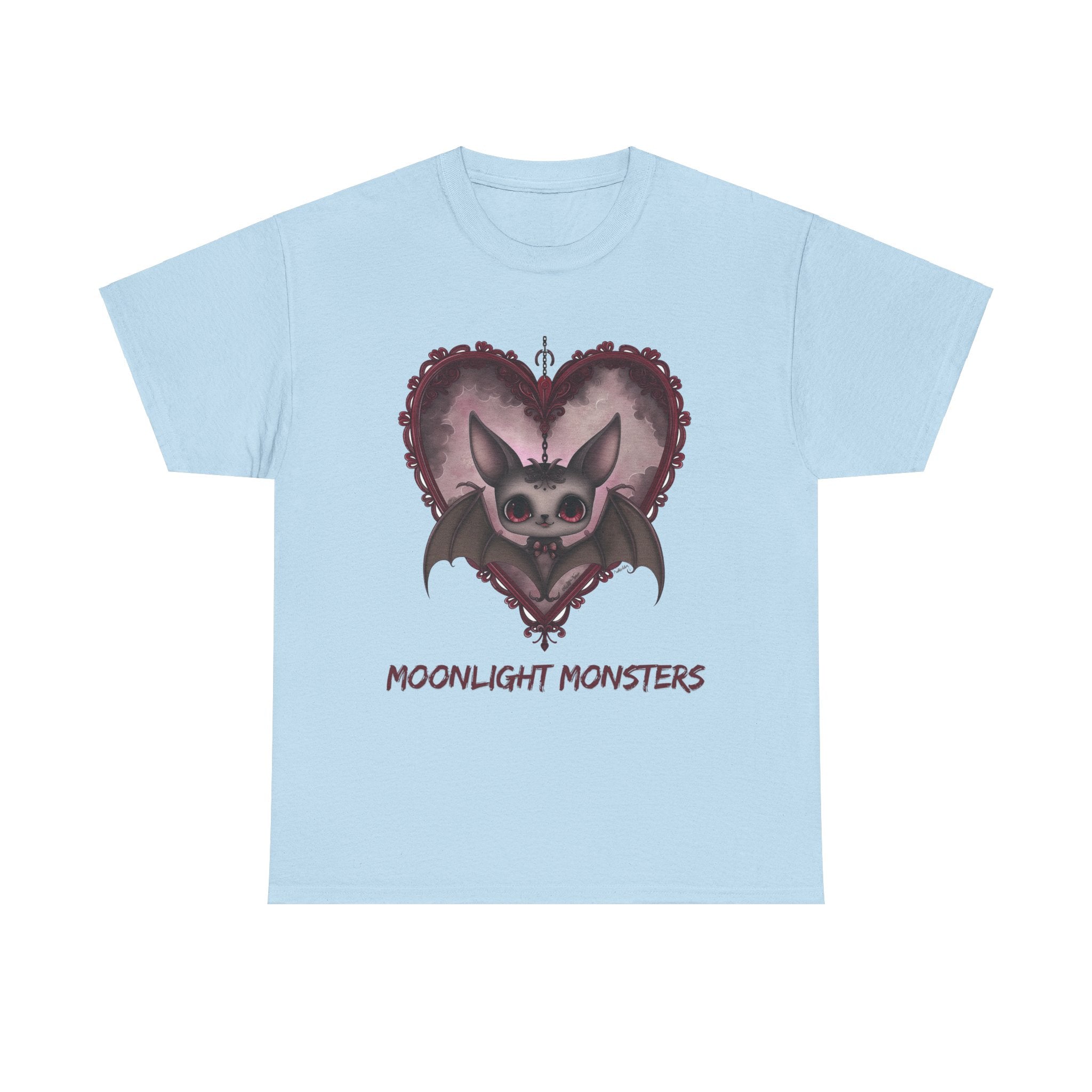 Moonlight Monsters Halloween T-Shirt - Unisex Heavy Cotton Tee for Spooky Season