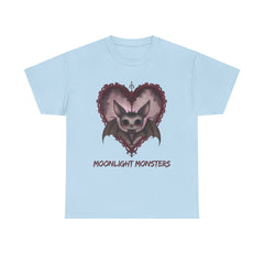 Moonlight Monsters Halloween T-Shirt - Unisex Heavy Cotton Tee for Spooky Season