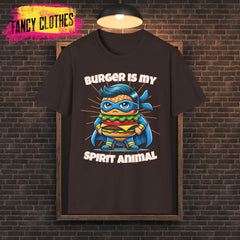 Funny Burger Spirit Animal Unisex T-Shirt, Hamburger Lover Tee, Fast Food Shirt, Foodie Gift, Humorous Graphic Tee