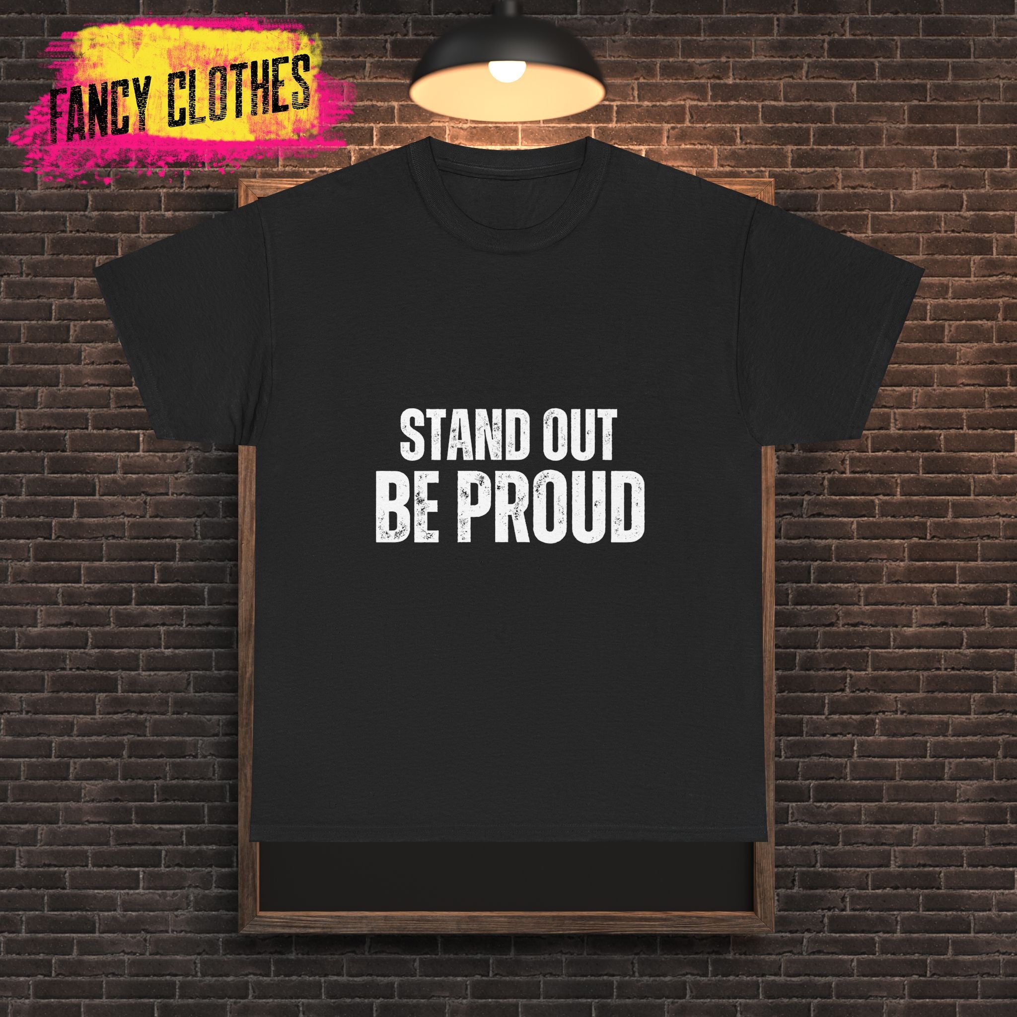 Funny Quote Stand Out Be Proud Unisex Heavy Cotton Tee, Bold Lines, Humorous T-Shirt, Sarcastic Graphic Tee, Casual Shirt, Novelty Top