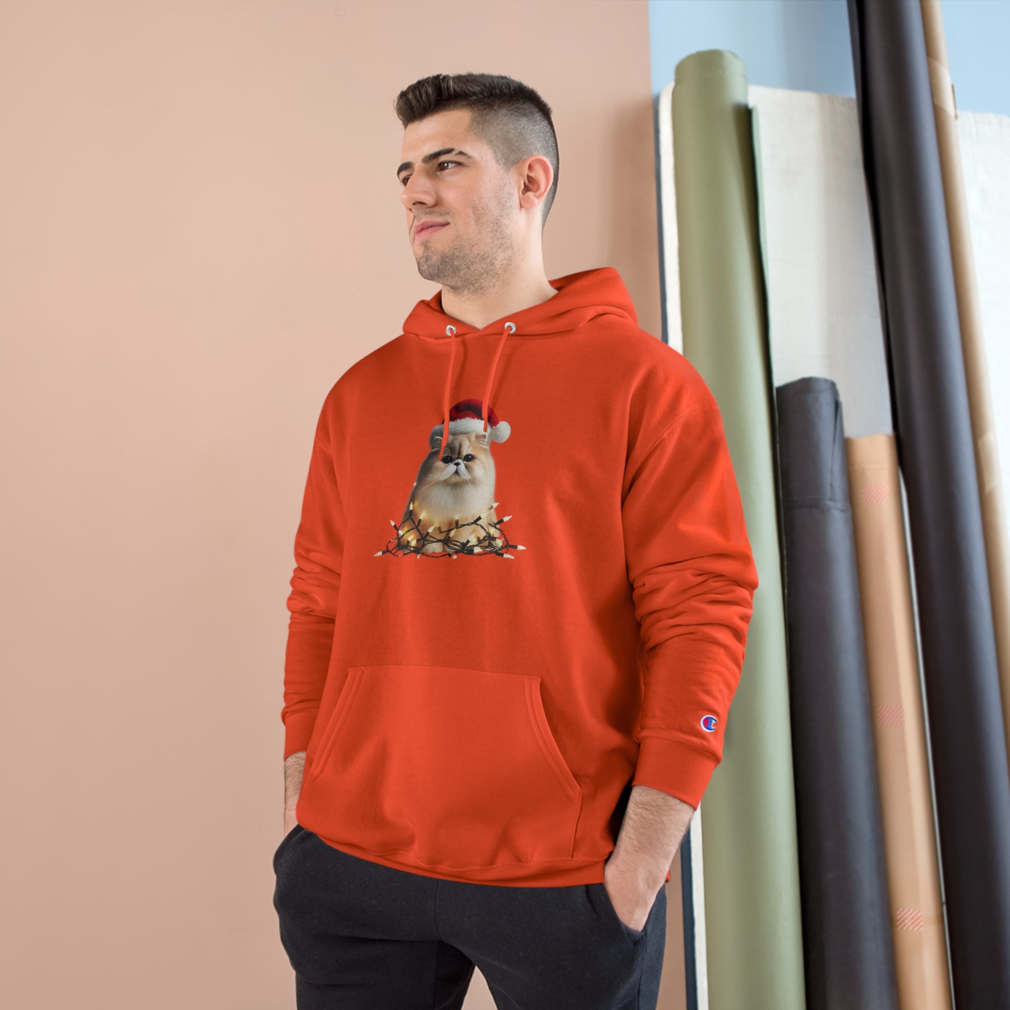 Christmas Persian Cat - Champion Hoodie