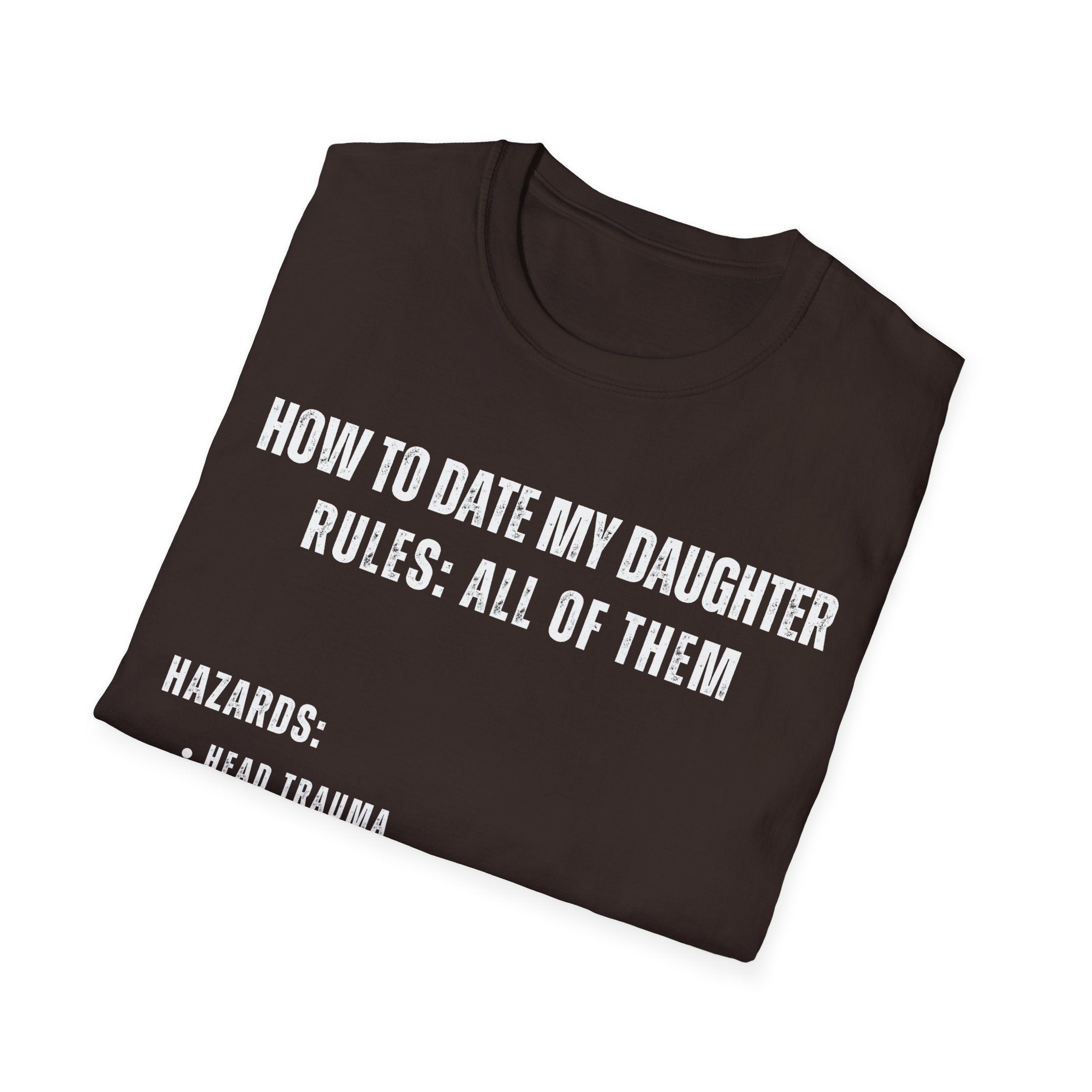 Funny Dad Shirt, Father's Day Gift, Men's Graphic Tee, Daughters Dating Humor, Dad Joke Present, Unisex Softstyle T-Shirt