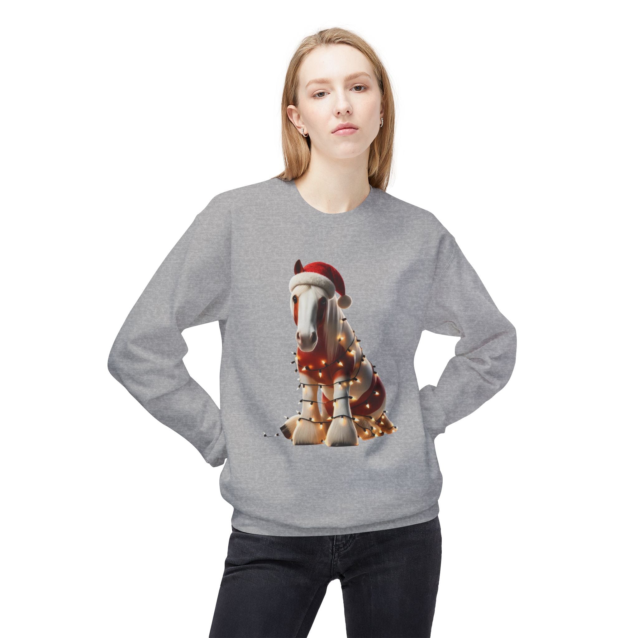 Paint Horse Festivities - Unisex Midweight Softstyle Fleece Crewneck Sweatshirt