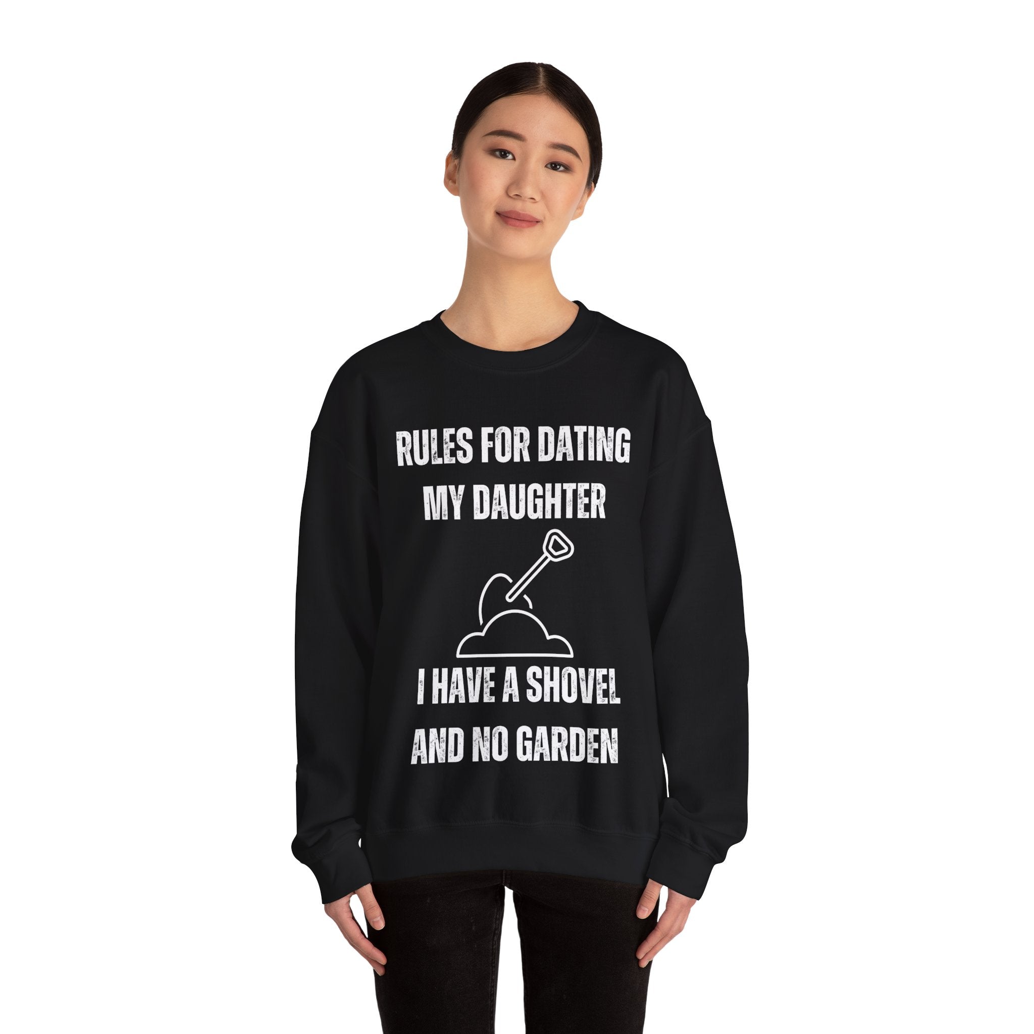 Funny Quotes Unisex Sweatshirt, Bold Lines Crewneck Jumper, Dating My Daughter is Difficult, Gift for Dad, Father's Day Present