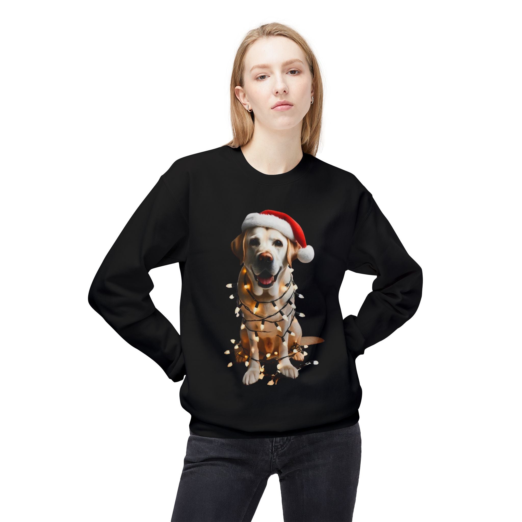 Merry XMas Labrador - Unisex Midweight Softstyle Fleece Crewneck Sweatshirt