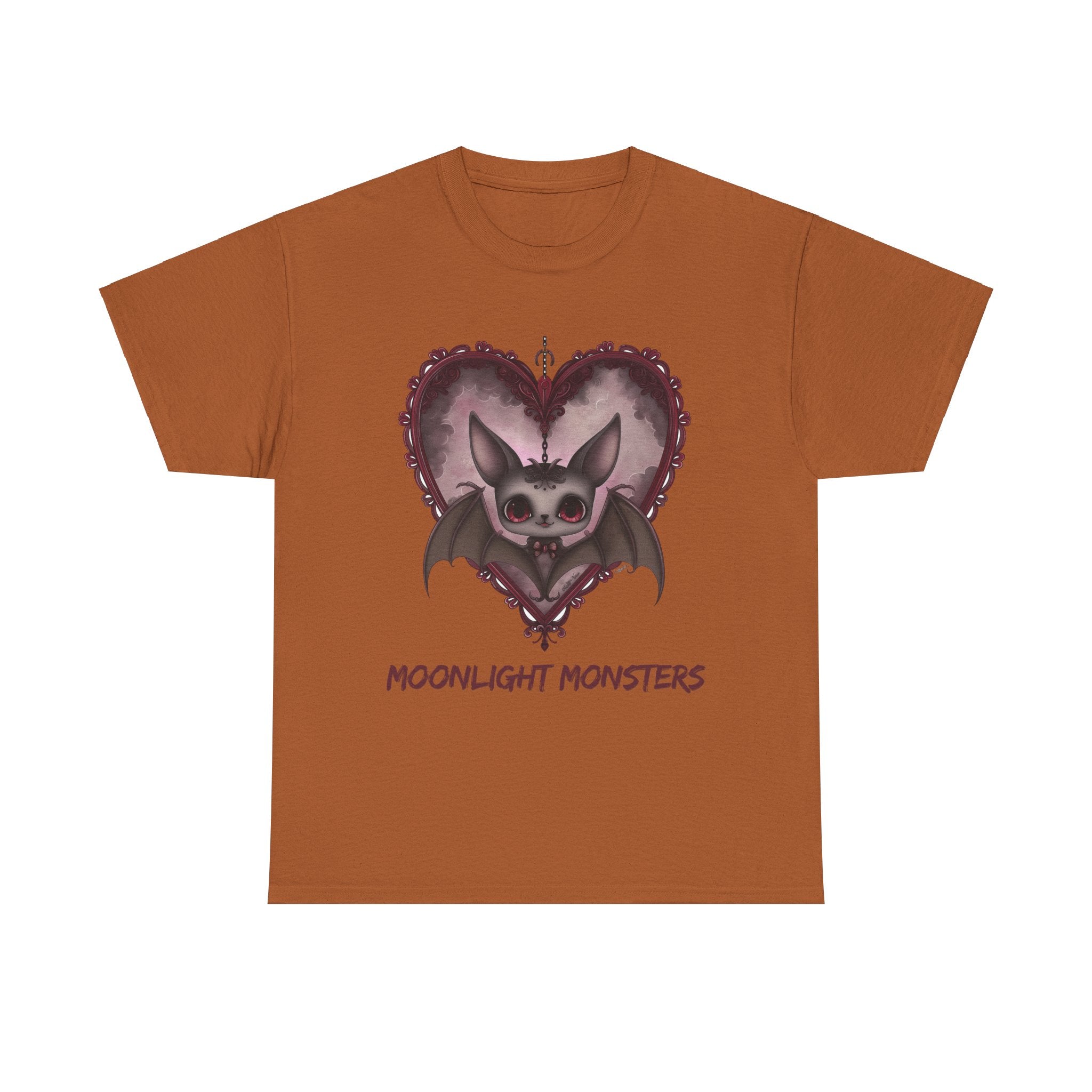 Moonlight Monsters Halloween T-Shirt - Unisex Heavy Cotton Tee for Spooky Season