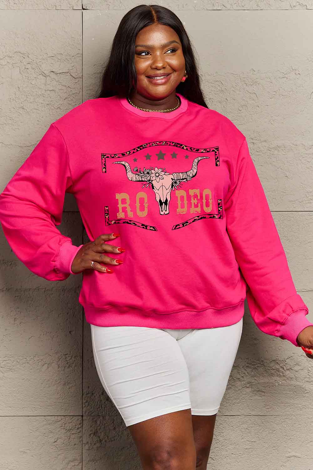 Simply Love Simply Love Full Size Round Neck Dropped Shoulder RODEO Graphic Sweatshirt