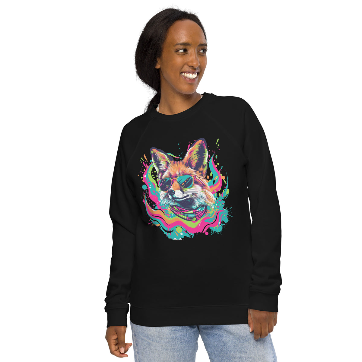 Embrace Comfort, Stay Wild: Unisex Organic Raglan Sweatshirt