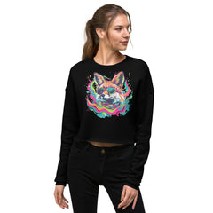 Stay Weird, Stay Wild: Chic Fleece Crop Sweatshirt