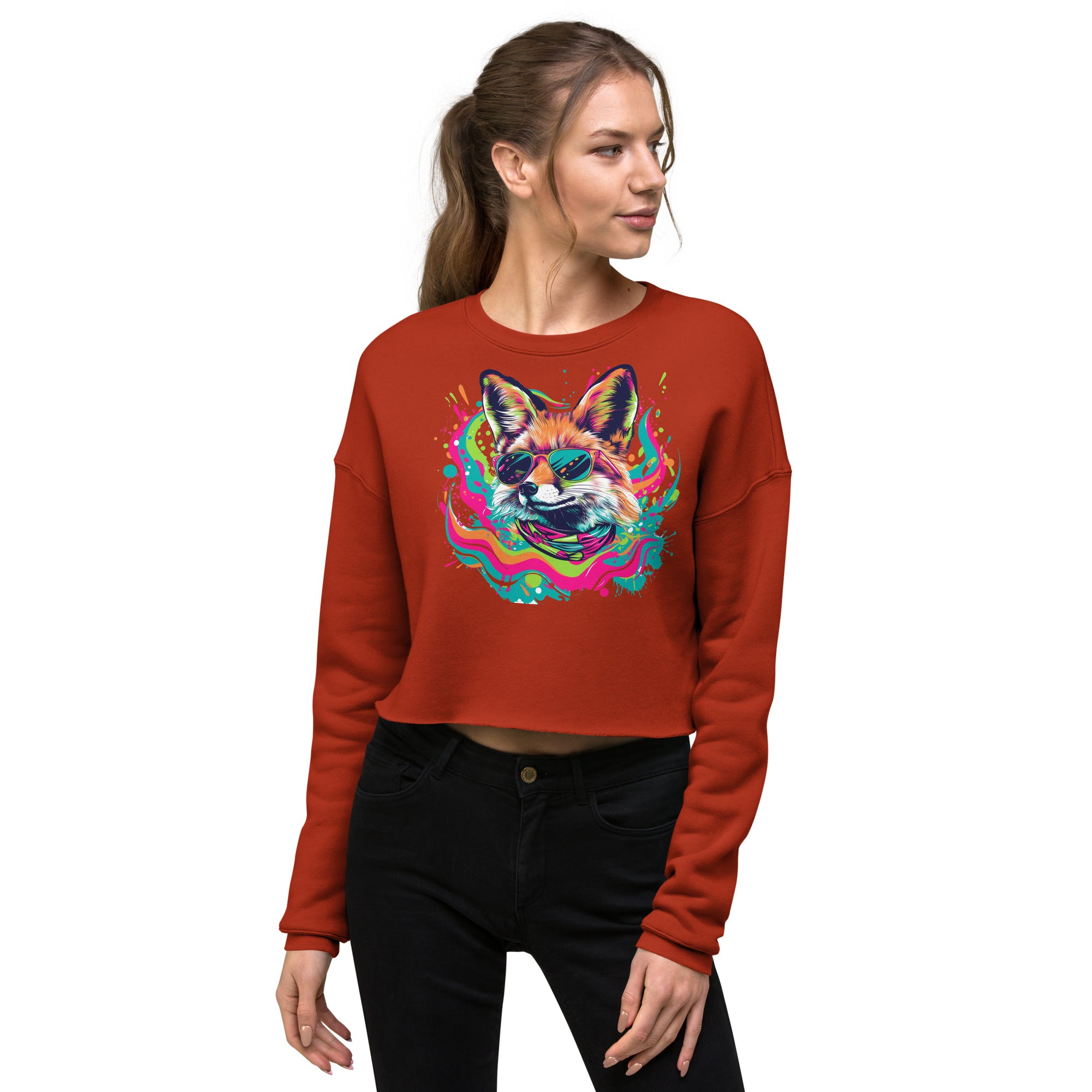 Stay Weird, Stay Wild: Chic Fleece Crop Sweatshirt