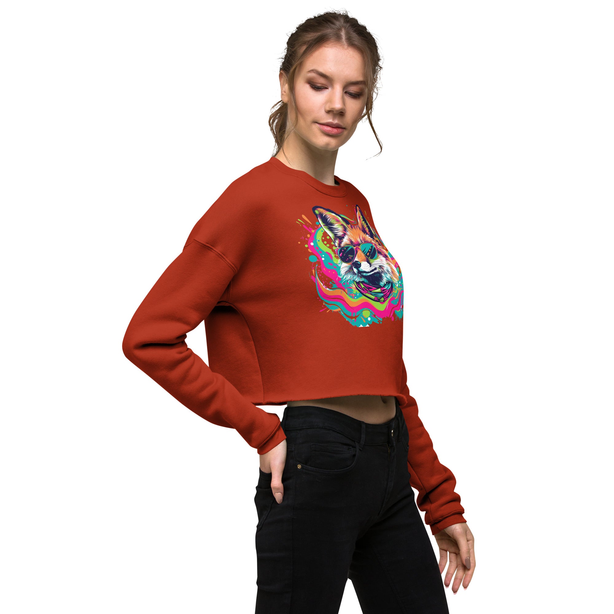 Stay Weird, Stay Wild: Chic Fleece Crop Sweatshirt