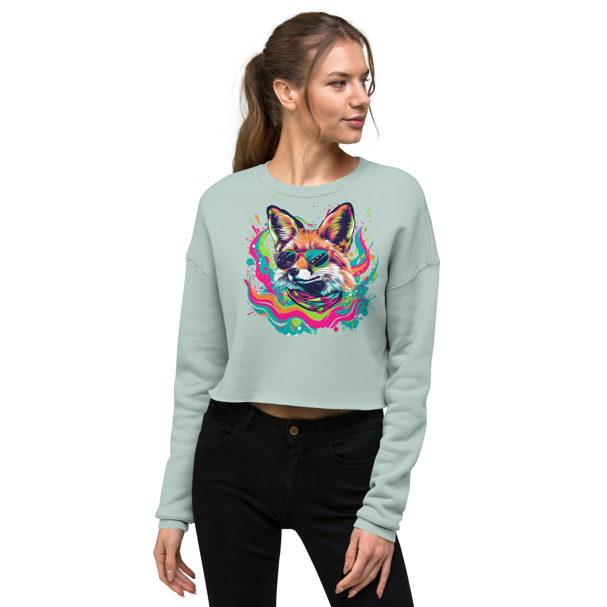 Stay Weird, Stay Wild: Chic Fleece Crop Sweatshirt