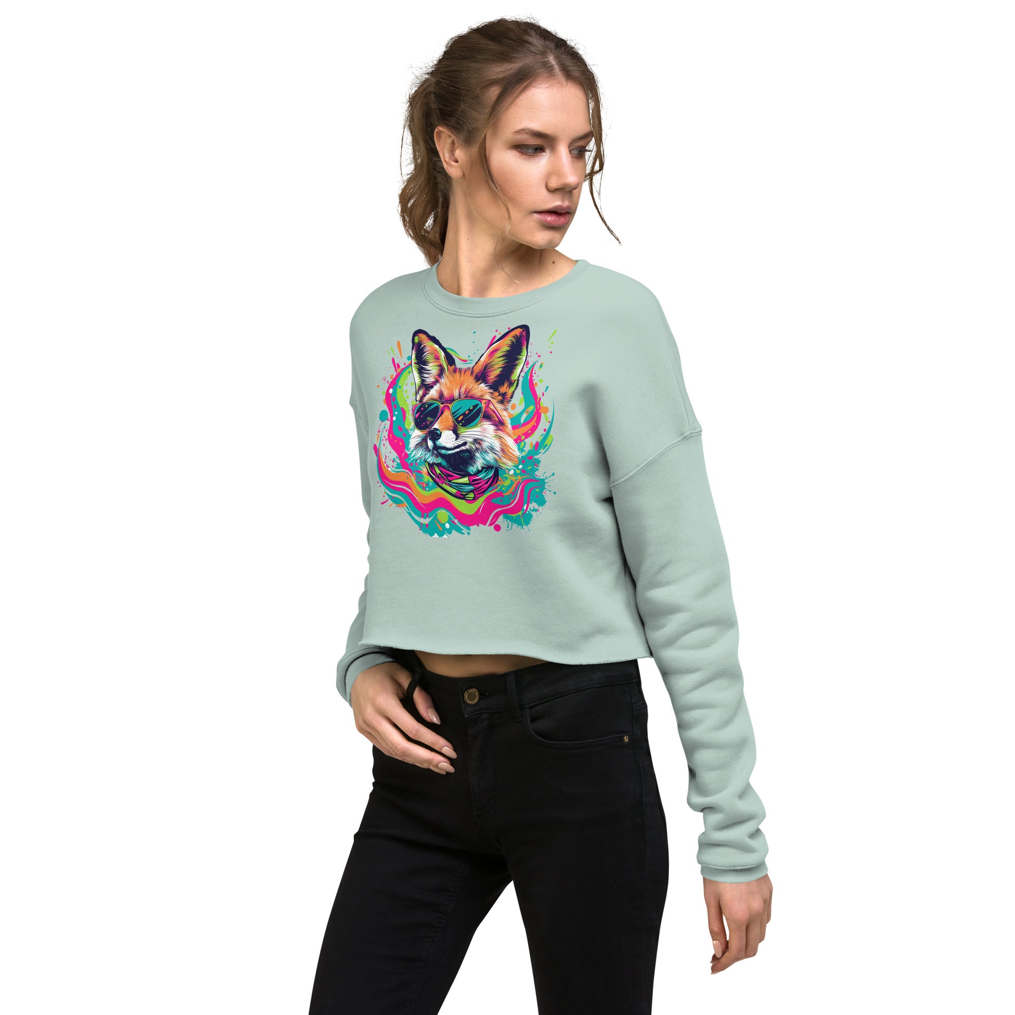 Stay Weird, Stay Wild: Chic Fleece Crop Sweatshirt