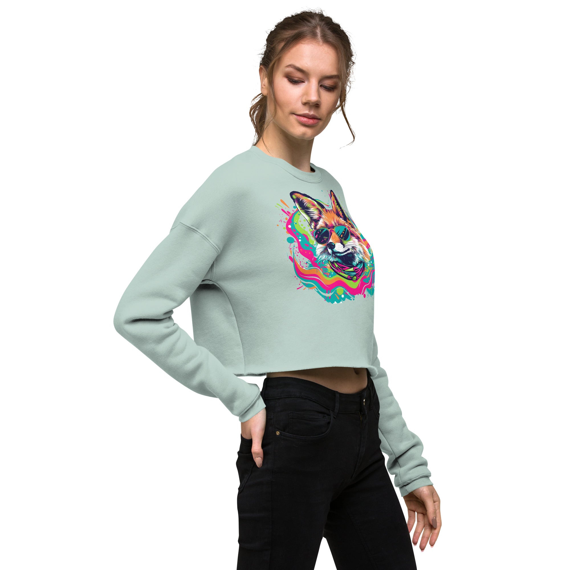 Stay Weird, Stay Wild: Chic Fleece Crop Sweatshirt