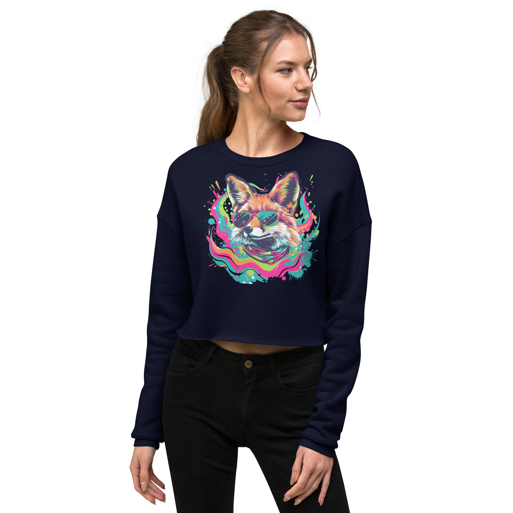 Stay Weird, Stay Wild: Chic Fleece Crop Sweatshirt