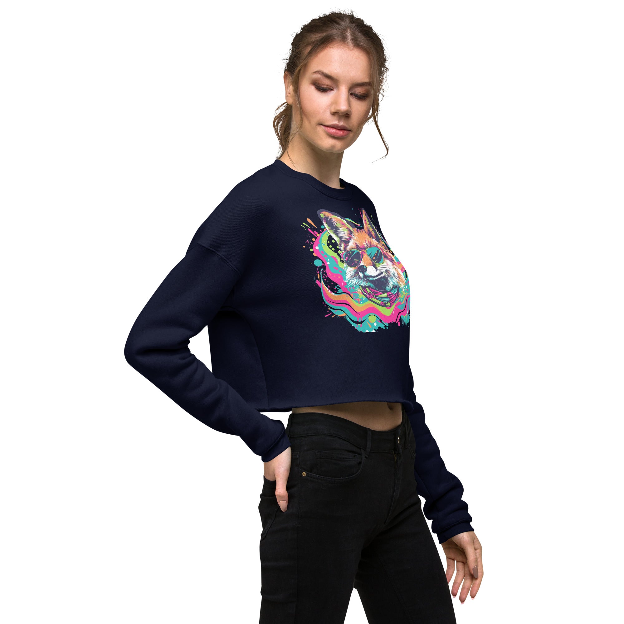 Stay Weird, Stay Wild: Chic Fleece Crop Sweatshirt